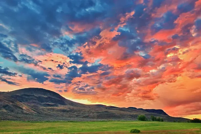 Framed Print : Stormy clouds over grasslands at sunrise, Cache Creek, British Columbia, Canada Framed Print : Stormy clouds over grasslands at sunrise, Cache Creek, British Columbia, Canada