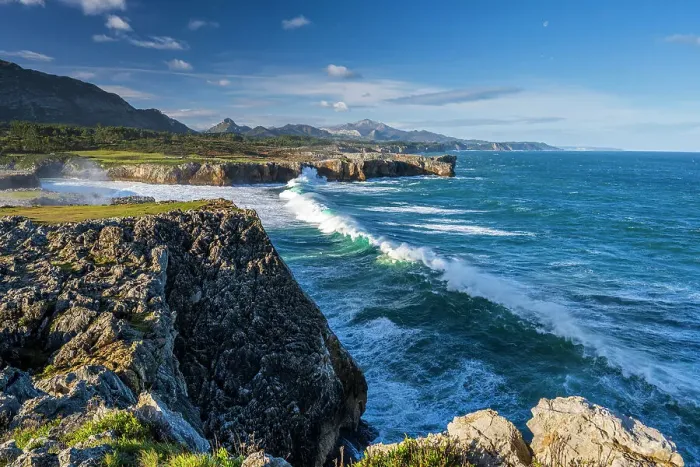 Framed Print : Stormy waves at Punta de Guadamia, Asturias, Spain Framed Print : Stormy waves at Punta de Guadamia, Asturias, Spain