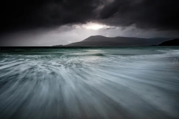 Framed Print : Stormy weather on Horgabost Beach, Isle of Harris, Outer Hebrides, Scotland