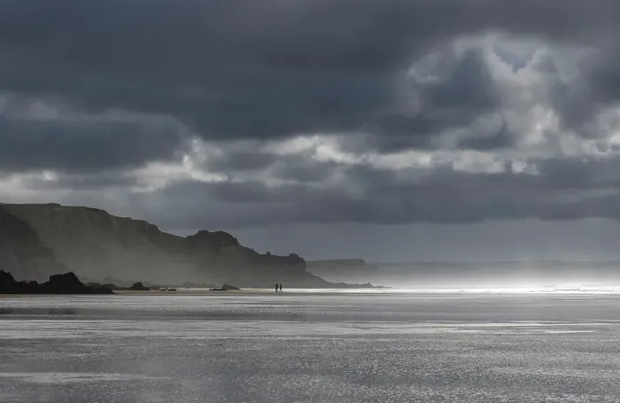Framed Print : Stormy weather, Sandymouth Beach, near Bude, North Corwall, England Framed Print : Stormy weather, Sandymouth Beach, near Bude, North Corwall, England