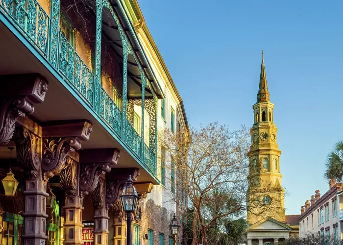 Framed Print : St.Philips Church and Dock Theatre, French Quarter Charleston, South Carolina, USA Framed Print : St.Philips Church and Dock Theatre, French Quarter Charleston, South Carolina, USA