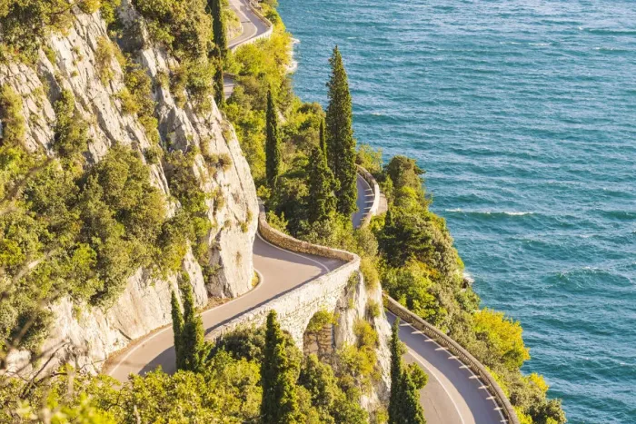 Framed Print : Strada della Forra, Tremosine, lake Garda, Brescia district, Lombardy, Italy Framed Print : Strada della Forra, Tremosine, lake Garda, Brescia district, Lombardy, Italy