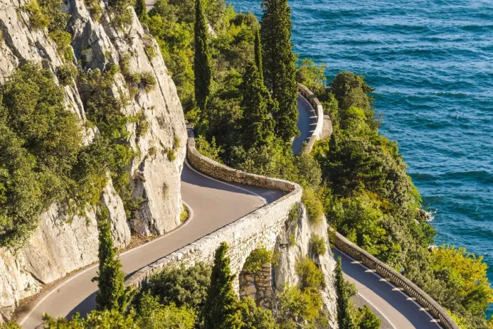 Framed Print : Strada della Forra, Tremosine, lake Garda, Brescia district, Lombardy, Italy Framed Print : Strada della Forra, Tremosine, lake Garda, Brescia district, Lombardy, Italy