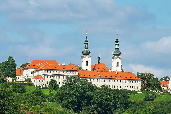 Strahov Monastery against sky on sunny day, Prague, Czech Republic