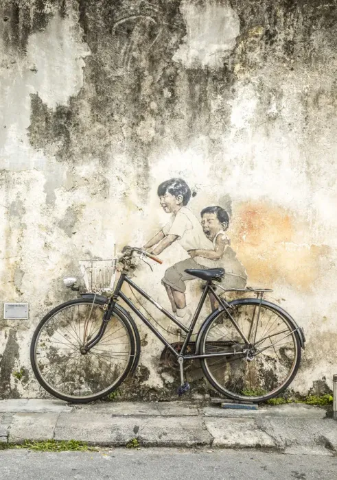 Framed Print : Street art, Armenian Street, George Town, Penang Island, Malaysia Framed Print : Street art, Armenian Street, George Town, Penang Island, Malaysia