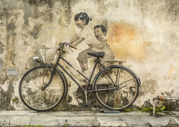 Framed Print : Street art, Armenian Street, George Town, Penang Island, Malaysia Framed Print : Street art, Armenian Street, George Town, Penang Island, Malaysia