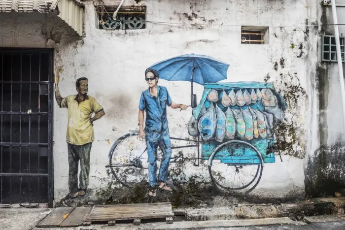 Framed Print : Street art, George Town, Penang Island, Malaysia Framed Print : Street art, George Town, Penang Island, Malaysia