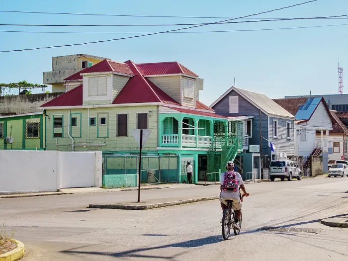 Framed Print : Street of Belize City, Belize District, Belize Framed Print : Street of Belize City, Belize District, Belize