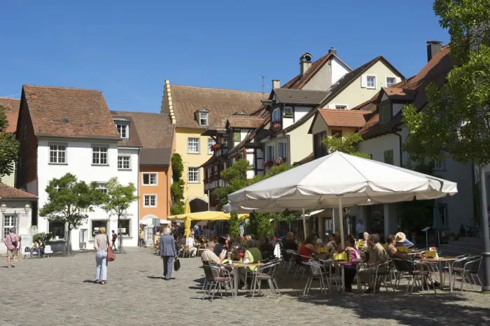 Framed Print : Street Cafe in Meersburg, Lake Constance, Baden-Wuerttemberg, Germany Framed Print : Street Cafe in Meersburg, Lake Constance, Baden-Wuerttemberg, Germany