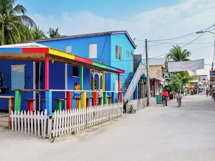 Framed Print : Street of Caye Caulker Village, Caye Caulker, Belize District, Belize Framed Print : Street of Caye Caulker Village, Caye Caulker, Belize District, Belize