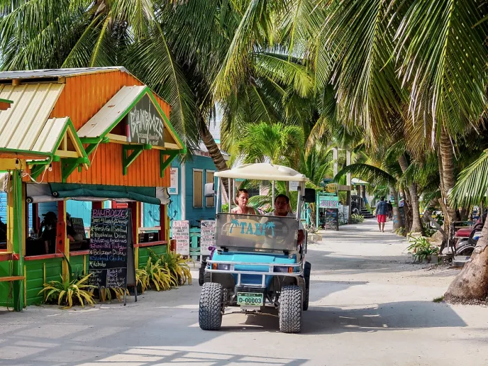Framed Print : Street of Caye Caulker Village, Caye Caulker, Belize District, Belize Framed Print : Street of Caye Caulker Village, Caye Caulker, Belize District, Belize
