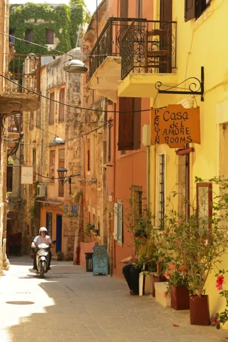 Framed Print : Street in Chania, Crete, Greece, Europe Framed Print : Street in Chania, Crete, Greece, Europe