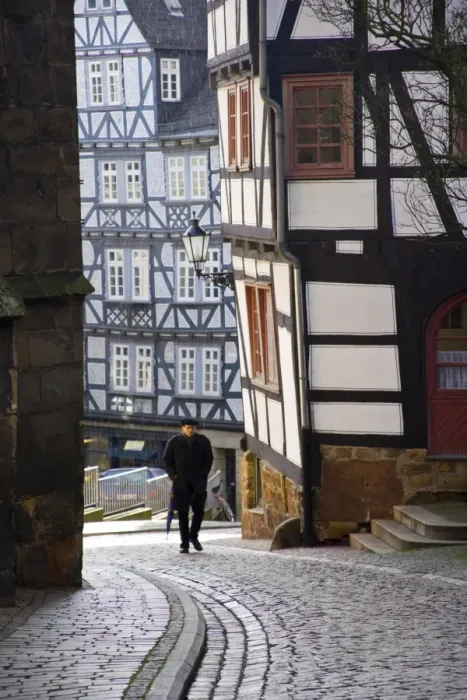 Framed Print : Street in the downtown of Marburg, Hessen, Germany Framed Print : Street in the downtown of Marburg, Hessen, Germany