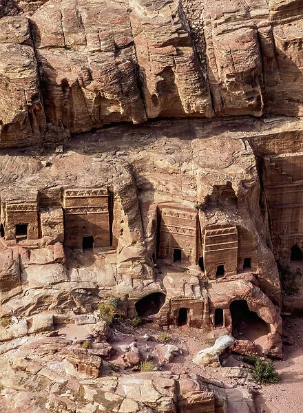 Street of Facades, elevated view, Petra, Ma an Governorate, Jordan