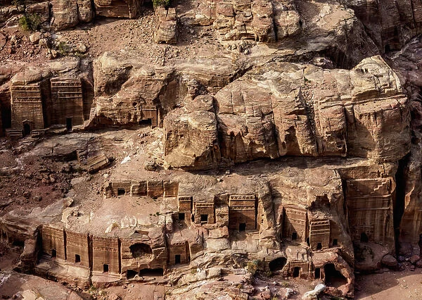 Street of Facades, elevated view, Petra, Ma an Governorate, Jordan