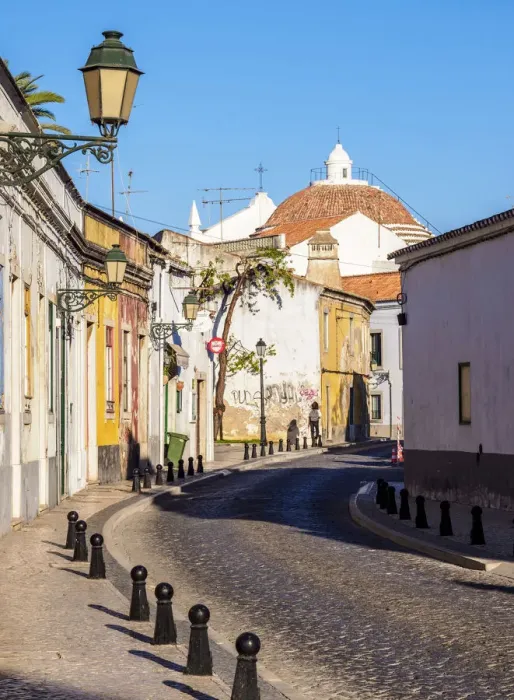 Framed Print : Street of Faro, Algarve, Portugal Framed Print : Street of Faro, Algarve, Portugal