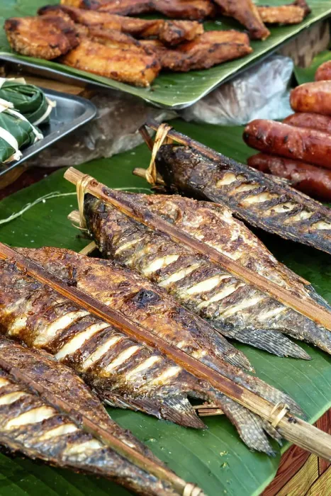 Framed Print : Street food, (grilled fish), Luang Prabang (ancient capital of Laos on the Mekong river), Laos Framed Print : Street food, (grilled fish), Luang Prabang (ancient capital of Laos on the Mekong river), Laos