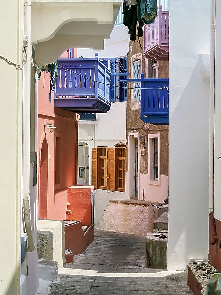 Street of Mandraki Town, Nisyros Island, Dodecanese, Greece