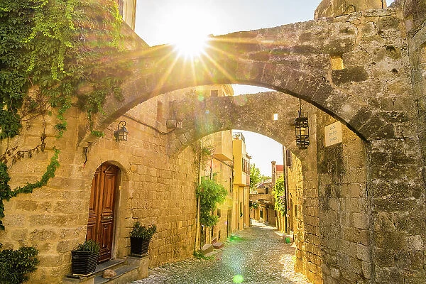 A street in the Medieval City of Rhodes, UNESCO, Rhodes, Dodecanese Islands, Greece
