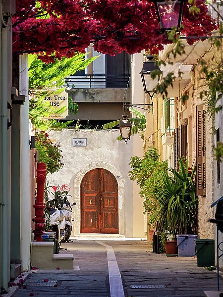 Street of the Old Town, City of Rethymno, Rethymno Region, Crete, Greece