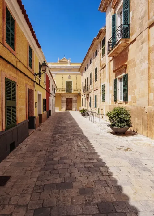 Framed Print : Street of the Old Town, Ciutadella, Menorca or Minorca, Balearic Islands, Spain Framed Print : Street of the Old Town, Ciutadella, Menorca or Minorca, Balearic Islands, Spain