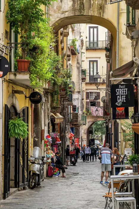 Framed Print : Street in the old town, Salerno, Campania, Italy Framed Print : Street in the old town, Salerno, Campania, Italy