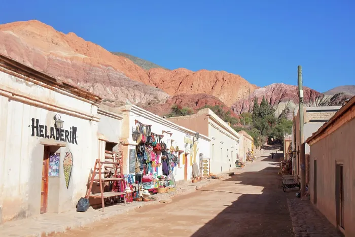 Framed Print : A street of the Purmamarca town with the Cerro de los 7 Colores in background (Hill of 7 Colors), Quebrada de Humahuaca, Jujuy, Northwest Argentina Framed Print : A street of the Purmamarca town with the Cerro de los 7 Colores in background (Hill of 7 Colors), Quebrada de Humahuaca, Jujuy, Northwest Argentina