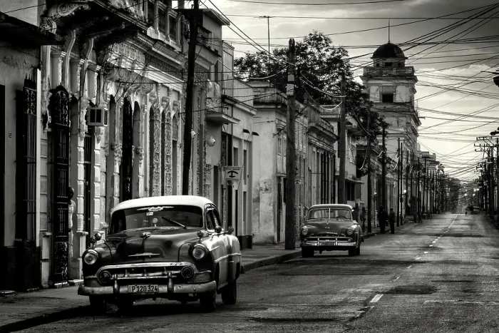 Framed Print : Street scene at dawn, Cienfuegos, Cuba, Caribbean Framed Print : Street scene at dawn, Cienfuegos, Cuba, Caribbean