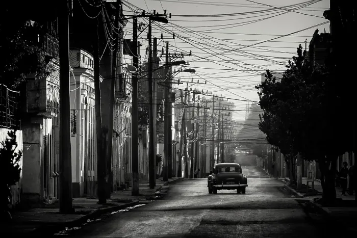 Framed Print : Street scene at dawn, Cienfuegos, Cuba, Caribbean Framed Print : Street scene at dawn, Cienfuegos, Cuba, Caribbean