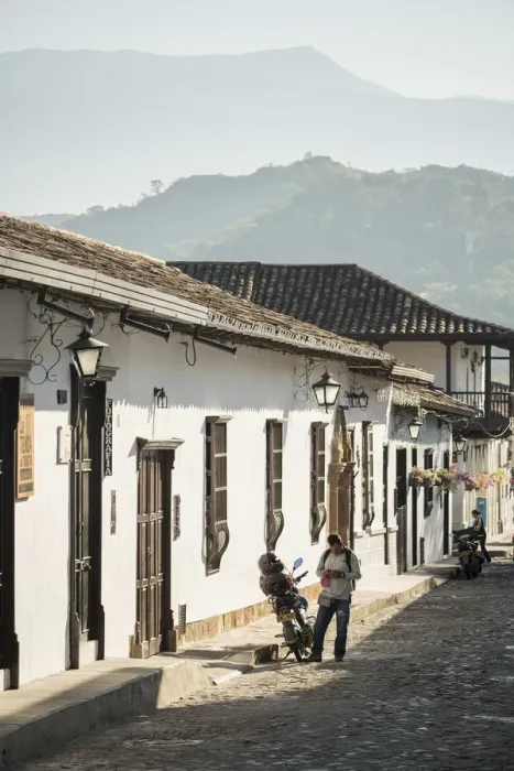 Framed Print : Street scene, Giron, Santander, Colombia, South America Framed Print : Street scene, Giron, Santander, Colombia, South America