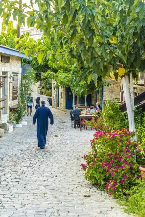 Framed Print : Street scene, Lofou, Limassol District, Cyprus