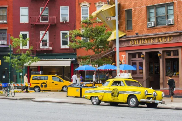 Framed Print : Street scene in the west village, Manhattan, New York, USA Framed Print : Street scene in the west village, Manhattan, New York, USA