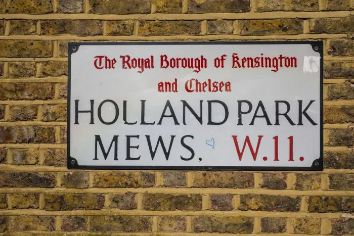 Framed Print : Street sign, Holland Park, London, England, UK Framed Print : Street sign, Holland Park, London, England, UK