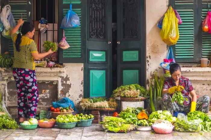 Framed Print : Street vegetable seller, Hanoi, Vietnam Framed Print : Street vegetable seller, Hanoi, Vietnam