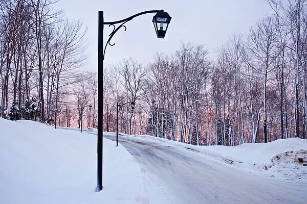 Street view in winter, Quebec, Canada