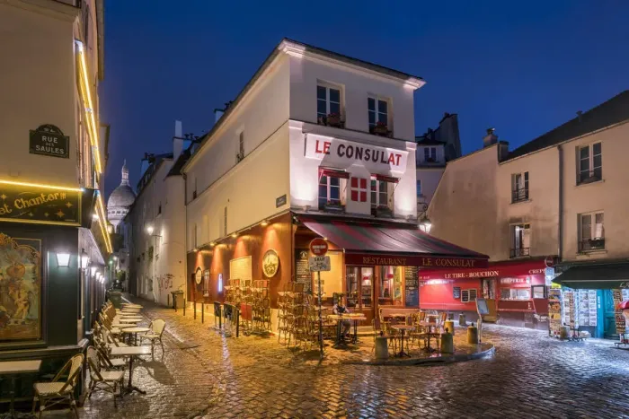 Framed Print : Streets of Montmartre at night, Paris, France Framed Print : Streets of Montmartre at night, Paris, France