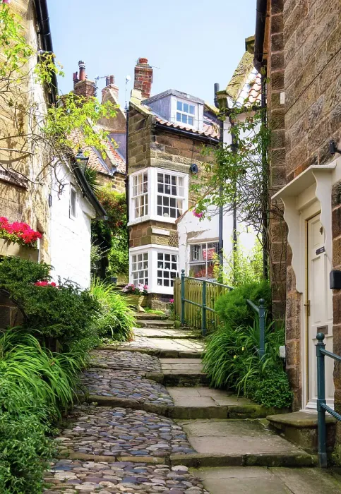 Framed Print : Streets of Robin Hood's Bay, an old fishing village on the Heritage Coast of the North York Moors, North Yorkshire, England Framed Print : Streets of Robin Hood's Bay, an old fishing village on the Heritage Coast of the North York Moors, North Yorkshire, England