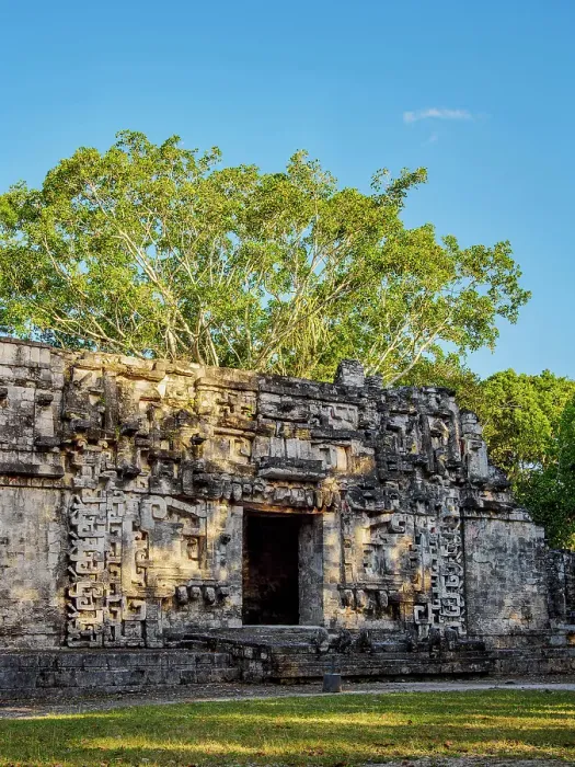 Framed Print : Structure II, monster mouth temple at sunset, Central Plaza, Chicanna Archaeological Site, Campeche State, Mexico Framed Print : Structure II, monster mouth temple at sunset, Central Plaza, Chicanna Archaeological Site, Campeche State, Mexico