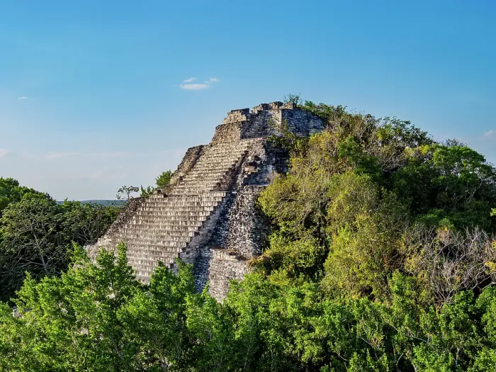 Framed Print : Structure IX, elevated view, Becan Archaeological Site, Campeche State, Mexico
