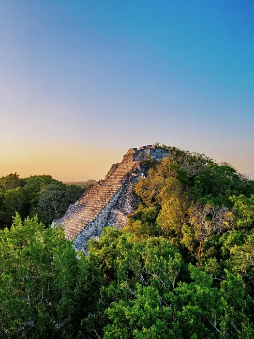 Framed Print : Structure IX at sunset, elevated view, Becan Archaeological Site, Campeche State, Mexico Framed Print : Structure IX at sunset, elevated view, Becan Archaeological Site, Campeche State, Mexico