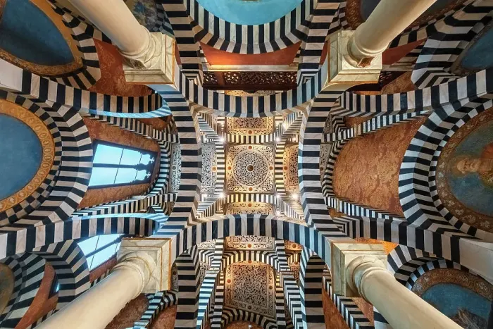 Framed Print : The stunning interior of the Rocchetta Mattei, an historical building in the Appennino Bolognese, Italy Framed Print : The stunning interior of the Rocchetta Mattei, an historical building in the Appennino Bolognese, Italy