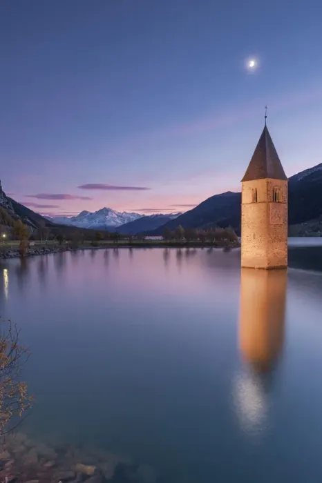 Framed Print : The submerged bell tower of Curon Venosta, province of Bolzano, Alto Adige district Framed Print : The submerged bell tower of Curon Venosta, province of Bolzano, Alto Adige district
