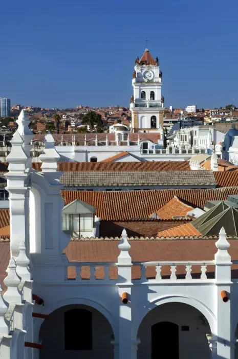 Framed Print : Sucre Cathedral Clock Tower, View From The Rooftop Of The San Felipe de Neri Monastery
