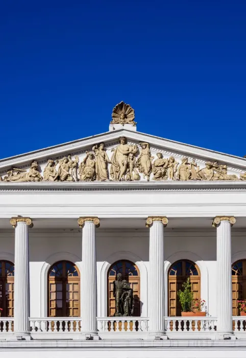 Framed Print : Sucre National Theater, detailed view, Old Town, Quito, Pichincha Province, Ecuador Framed Print : Sucre National Theater, detailed view, Old Town, Quito, Pichincha Province, Ecuador