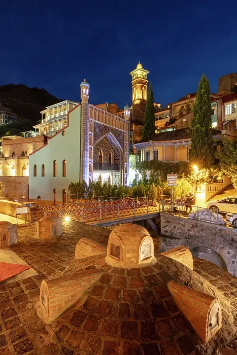 Framed Print : Sulphur baths & old town at night, Abanotubani district, Tbilisi, Georgia Framed Print : Sulphur baths & old town at night, Abanotubani district, Tbilisi, Georgia