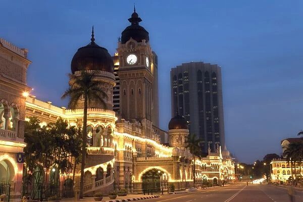 Sultan Abdul Samad Building at dusk, Kuala Lumpur, Malaysia