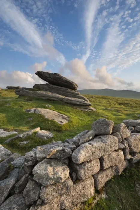 Framed Print : Summer at Irishmans Wall on Belstone Ridge, Dartmoor, Devon, England. Summer (June) Framed Print : Summer at Irishmans Wall on Belstone Ridge, Dartmoor, Devon, England. Summer (June)