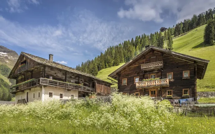 Framed Print : Summer meadow and historic mountain farms in Innervillgraten in Villgratental, East Tyrol, Tyrol, Austria Framed Print : Summer meadow and historic mountain farms in Innervillgraten in Villgratental, East Tyrol, Tyrol, Austria