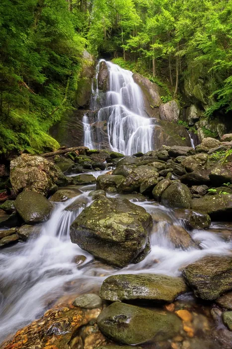 Framed Print : Summer at Moss Glen Falls, Green Mountains, Granville, Vermont, USA Framed Print : Summer at Moss Glen Falls, Green Mountains, Granville, Vermont, USA