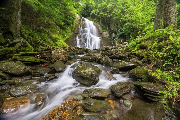 Framed Print : Summer at Moss Glen Falls, Green Mountains, Granville, Vermont, USA Framed Print : Summer at Moss Glen Falls, Green Mountains, Granville, Vermont, USA